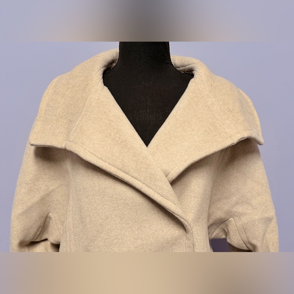 EUC Limited WRAP Tulip WOOL Coat 3/4 SLEEVE Dolman - Picture 9 of 14
